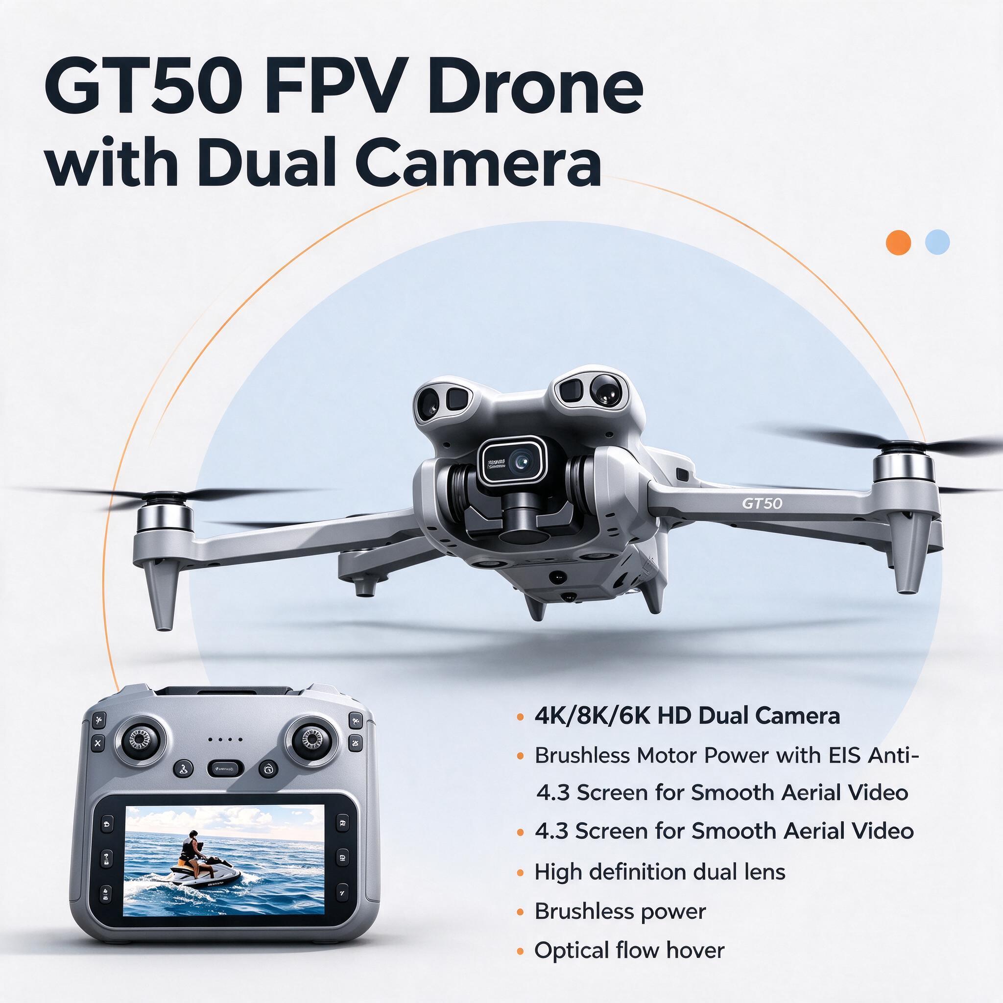 GT50 โดรนบังคับวิทยุแบบควอดคอป - Fpv Brushless Rc Drone 4K บทวิจารณ์และราคา