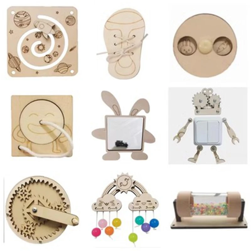 บอร์ดว่างมอนเตสซอรี่ทำมือไม้อุ - Montessori Wooden Busy Board Toddler บทวิจารณ์และราคา